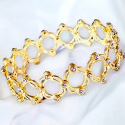 Rihi by P.C. Chandra Jewellers 92.5 Sterling Silver Bracelet Or Ring in Gold-Plating for Women & Girls-image-47