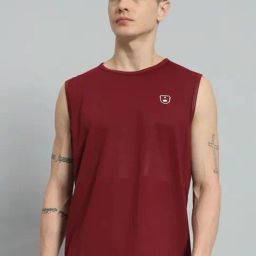 Griffel Maroon Cotton Loose Fit Printed T-Shirt-picture-26