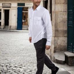 celio* White Solid Regular Fit Cotton Double Cloth Shirt-image-48