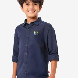 Bonkids Boys Spread Collar Casual Cotton Shirt-picture-6