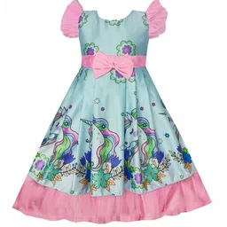BAESD Girls Printed Satin A-Line Dress-picture-51