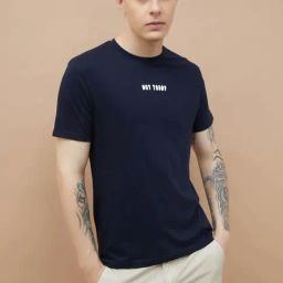 Fame Forever By Lifestyle Navy Cotton Regular Fit Printed T-Shirt-image-62