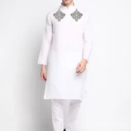 PulseIQ Men Ethnic Motifs Printed Regular Kurta with Pyjamas-image-70