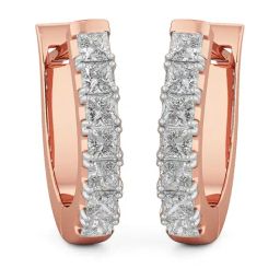 Joyalukkas 18k Rose Gold & Diamond Hoop Earrings-image-79