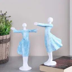 Tayhaa Blue Resin Dancing Diva Showpieces - Set of 2-image-84