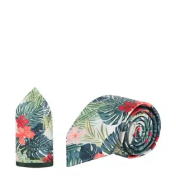 Tossido Multicolor Floral Tie with Pocket Square-42