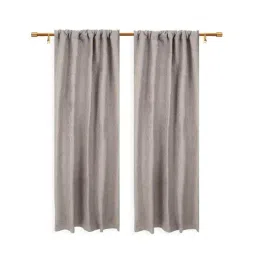 Home4U Naomi Brown Cotton 7 ft. Door Curtains - Set of 2-18