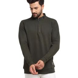 Club York Olive Solid Regular Fit Sweatshirt-picture-49