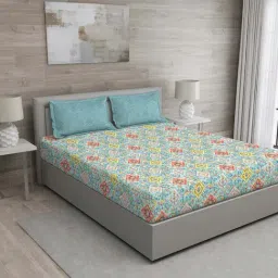 GM Multicolor 100% Cotton 150 TC Queen Bedsheet Set-image-54