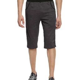 Dollar Grey Cotton Regular Fit Colour Block Shorts-image-33