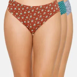 Amante Multicolor Cotton Printed Bikini Panty (Pack of 3)-image-92