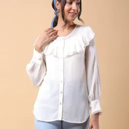 aarke Ritu Kumar White Top With Inner Slip-image-12