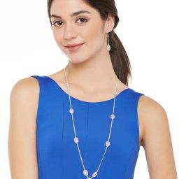 Imli Street Pink & Silver Necklace & Earring Set-picture-20