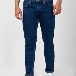 Spykar Indigo Blue Cotton Comfort Fit Jeans-image-96