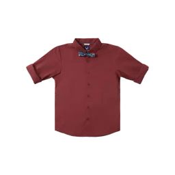Allen Solly Junior Maroon Solid Full Sleeves Shirt-image-42
