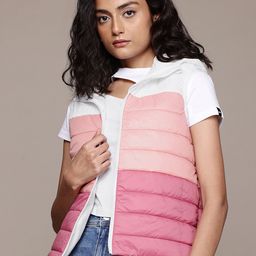 Roadster The Lifestyle Co. Striped Hooded Gilet Padded Jacket-image-69