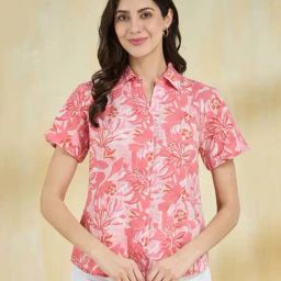 Fabindia Pink Printed Casual Shirts-image-87