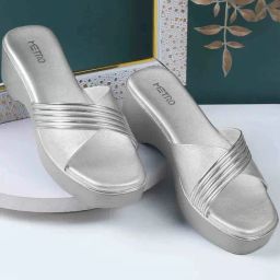 Metro Women's Silver Casual Wedges-image-28