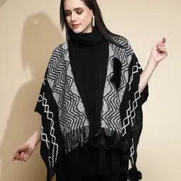 Global Republic Black & White Acrylic Cape-image-87