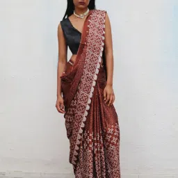 Chidiyaa Where the Wind Flows Mi Alma Blockprinted Modal SilkSaree image 4