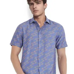 Rare Rabbit Purple Regular Fit Print Shirt-picture-30