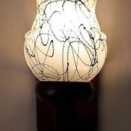 Somil Premium Designer Glass Wall / Night Lamp Elegant & Stylish Dcor Accent for Modern Interiors, color- Black, White, Size:- 19 X 23.5 X 28.5 CM-image-88