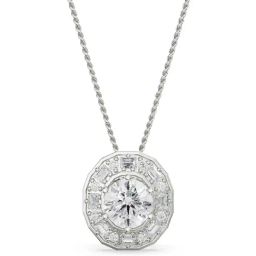 Emori 18k White Gold & Diamond Radiant Cascade Pendant-image-39