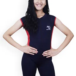 Aqua Holic Girls Solid V-Neck Swimming Suit-image-74