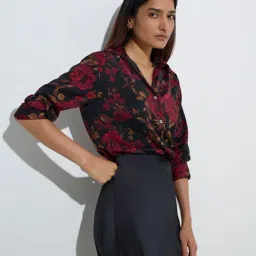 Wardrobe by Westside Black Floral Printed Shirt-image-17
