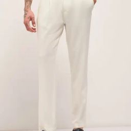 The Bear House Cream Regular Fit Trousers-image-78