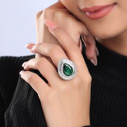 THE AAB STUDIO Rhodium-Plated AD-Studded Finger Ring-44
