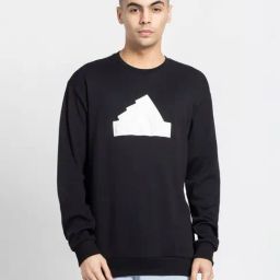 adidas Black Regular Fit Logo Print Sweatshirt-picture-38