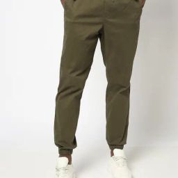 GAP Olive Green Regular Fit Solid Joggers-image-106
