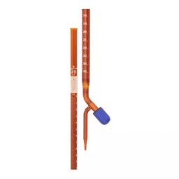 Supertek 50 ml Class B Burette in Amber Color with Screw Type PTFE Needle Valve, 71.103.0050-10