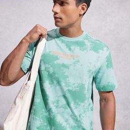 WROGN Tie and Dye Drop-Shoulder Sleeves Pure Cotton Oversized T-shirt-picture-3