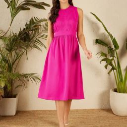 Marie Claire Pink Regular Fit Midi Dress-image-83