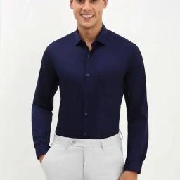 Allen Solly Navy Cotton Slim Fit Shirt-image-64