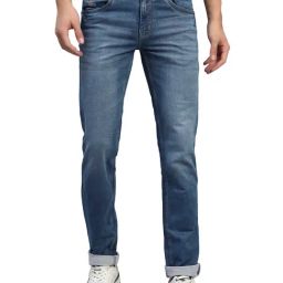Cantabil Blue Regular Fit Solid Jeans-image-96