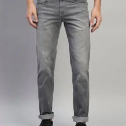 Cantabil Grey Regular Fit Solid Jeans-image-64