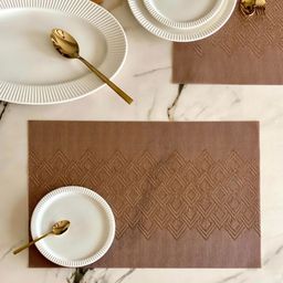Mason Home Auburn Set of 6 Brown Textured Table Placemats-32