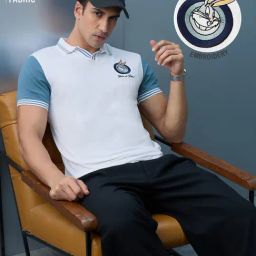 The Souled Store White Regular Fit Embroidery Polo T-Shirt-image-78