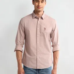 U.S. Polo Assn. Pink Slim Fit Cotton Shirt-picture-49