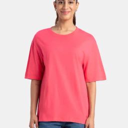 Jockey Red Regular fit Solid T-shirt-13
