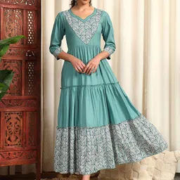 Meeranshi Printed Fit & Flared Ethnic Dresses-image-50
