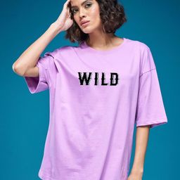 SMARTEES Women Printed Drop-Shoulder Sleeves Oversized T-shirt-image-1