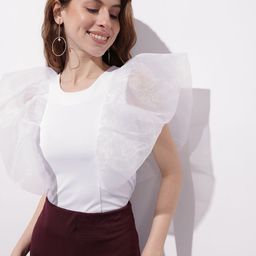 DressBerry Statement Sleeves Jersey Top-image-61