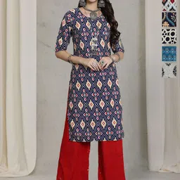 7Threads Selection Of 6 Ethnic Motifs Printed Straight Kurtas-image-56