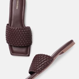 Van Heusen Women Basketweave Pattern Open Toe Flats-46