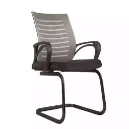 CELLBELL Desire C104 Mesh Grey Mid-Back Ergonomic Metal Base Visitor Chair-image-7