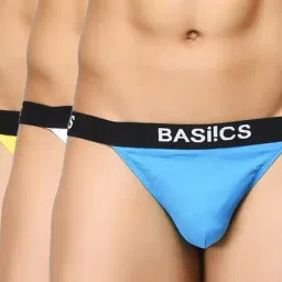 BASIICS by La Intimo White & Blue Solid Briefs (Pack of 3)-picture-48